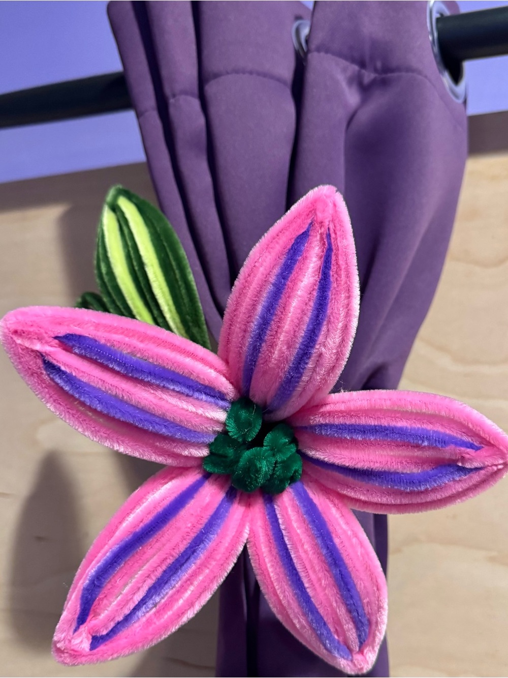 Handmade Colorful Floral Curtain Tieback 🌸💜🌿